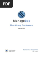 ManageBac User Group Conference Mumbai Programme