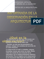 Importancia de La Observacion en La Arquitectura