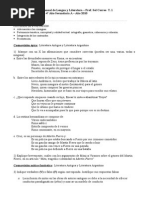 Evaluación Integradora Anual de Lengua y Literatura 4ºA t2