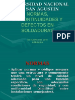 Normas Discontinuidades y Defectos en Soldadura