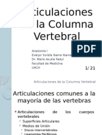 Articulaciones de La Columna Vertebral