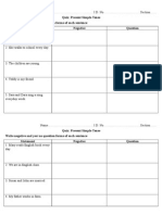 Present Simple Tense Exercise