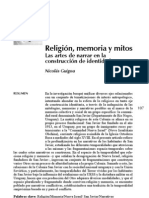 Guigou, L. Nicolás. Religión, memoria y mitos: las artes de narrar en la construcción de identidades.  Anuario de Antropología Social y Cultural. Dpto. de Antropología Social, FHCE, UDELAR- NORDAN, Montevideo, 2008. ISSN: 1510-3486