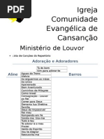 Lista de Musicas - REP Louvor