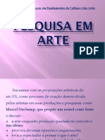 Pesquisa em Artes - Artografia