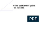 Analogía de La Costumbre Judía de La Boda