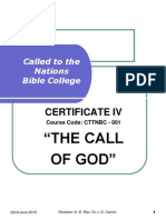 CTTNBC - 001 - Course Outline - The Call of God