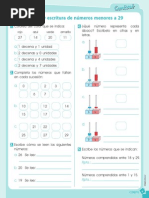 Lectura y Escritura de Numeros Menores A 29