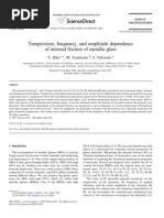 Temperature, Frequency, and Amplitude Dependence of Internal Friction of Metallic Glass