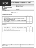 Saudi Aramco Pre-Commissioning Form: Low Voltage Cables