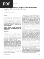 Acute Apical Periodontitis - Incidence of Post-Operative Pain Using Two Different Root Canal Dress