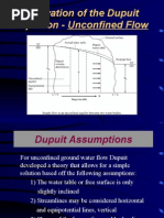 Derivation of The Dupuit Equation - Unconfined Flow