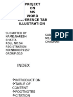 Project ON MS Word Reference Tab Illustration