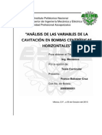 Analisis de Las Variables de La Cavitacion en Bombas Centrifugas Horizontales PDF