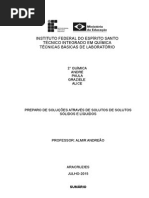 Relatório 1 TBL - PREPARO DE SOLUÇÕES ATRAVÉS DE SOLUTOS DE SOLUTOS SÓLIDOS E LÍQUIDOS