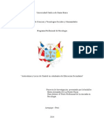 Autoestima y Locus de Control en Estudiantes de Eduacion Secundaria - Proyecto Tesis