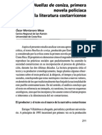 Huellas de Ceniza: Primera Novela Policíaca de La Literatura Costarricense