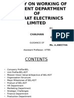 Bharat Eectronics Limited - A Study On Working of Different Department