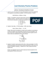 Practice Solutions - 05 - Chemical Equilibrium - Calculating The Equilibrium Constant