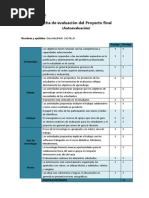 Ficha de Evaluación Autoevaluación Proyecto