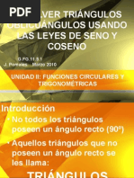 Resolver Triángulos Usando Leyes de Seno y Coseno