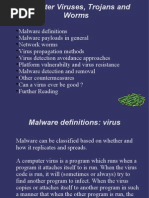 Computer Viruses, Trojans and Worms