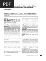 Comparative in Vivo Analysis of The Sealing Ability of Three Endodontic Sealers in Post-Prepared Root Canals