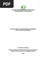 Política - Uso Aceptable de Internet en Las Escuelas Públicas