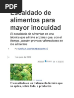 Escaldado de Alimentos para Mayor Inocuidad