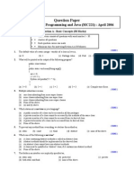 Object Oriented Programming and Java (MC221) April 2006