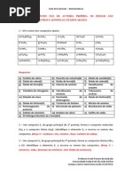 Nomenclatura - Exercicios Quimica