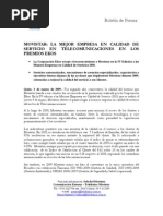 Movistar: La Mejor Empresa en Calidad de Servicio en Telecomunicaciones en Los Premios EKOS