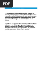 Ensayo Sobre La Responsabilidad & Disciplina en El Colegio