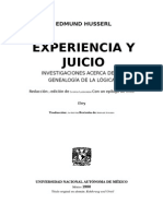 HUSSERL - Experiencia y Juicio