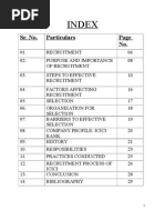 Index: Sr. No. Particulars No