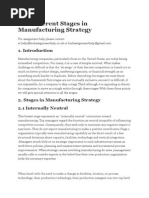 The Different Stages in Manufacturing Strategy