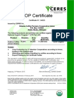 NOP Certificate: Sidama Coffee Farmers Cooperative Union P.O. Box 122062 Addis Ababa, Ethiopia