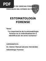 Importancia de Estomatologia Forense en La Identificacion de Restos Humanos