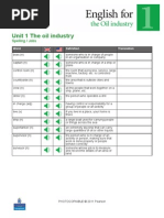 Unit 1 The Oil Industry: Spelling / Jobs