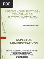 Aspectos Administrativos Del Proyecto Investigacion