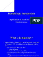 Hematology Introduction: Organization of Blood and Blood Forming Organs