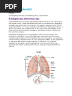 Investigation Into The Rate of Respiration Using A Spirometer