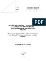 2010 Elera Gestión Institucional y Su Relación Con La Calidad Del Servicio en Una Institución Educativa Pública de Callao