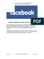 Facebook Subpoena / Search Warrant Guidelines