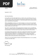 MacArthur Principal Letter To Parents