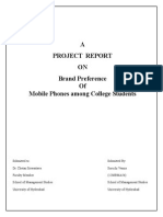 Project Report On Brand Preference