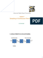 Sampling of Continuous-Time Signals: Advanced Digital Signal Processing