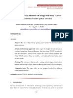 Integration of Fuzzy Shannon's Entropy With Fuzzy TOPSIS For Industrial Robotic System Selection