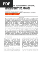 Quantitative Determination of Total Hardness of Water