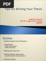 Writing Thesis DR Avdesh Sharma Sir